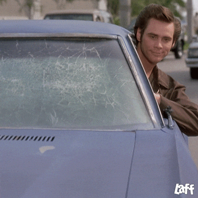 Ace Ventura no seu carro
