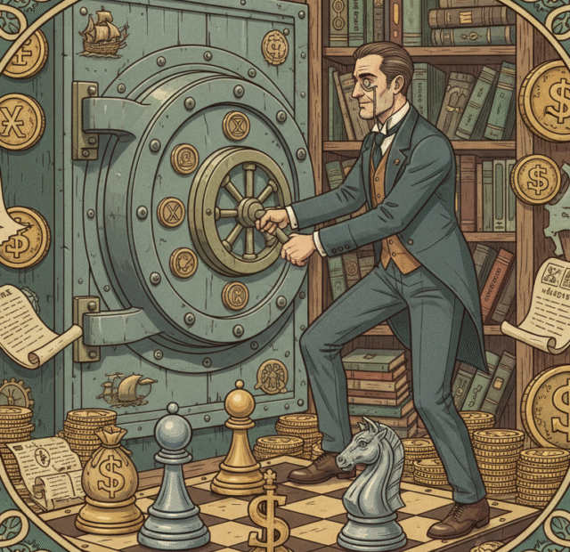 homem trancando o cofre