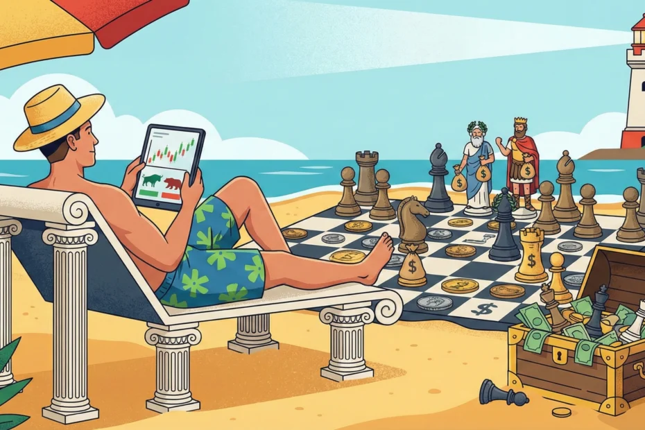 homem curtindo as férias na praia