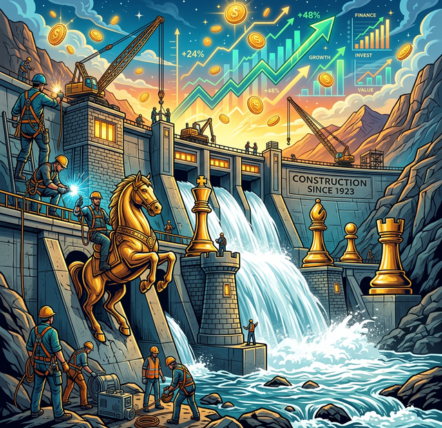 Análise CSMG3 Copasa 2026 - Obras na represa e saneamento, tabuleiro de xadrez e moedas de ouro