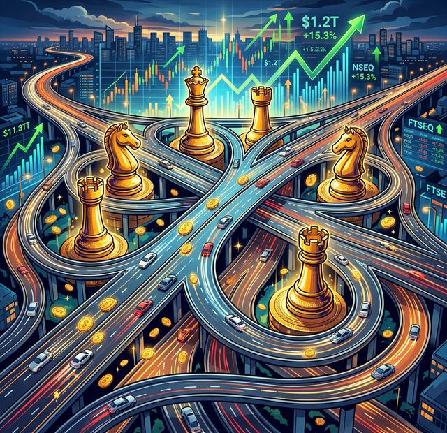 Análise ECOR3 EcoRodovias 2026 - Visão aérea de rodovia com xadrez e gráficos em alta