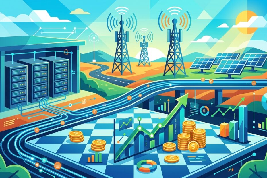 Ilustração vetorial em estilo xadrez e finanças representando a WDC Networks WDCN3